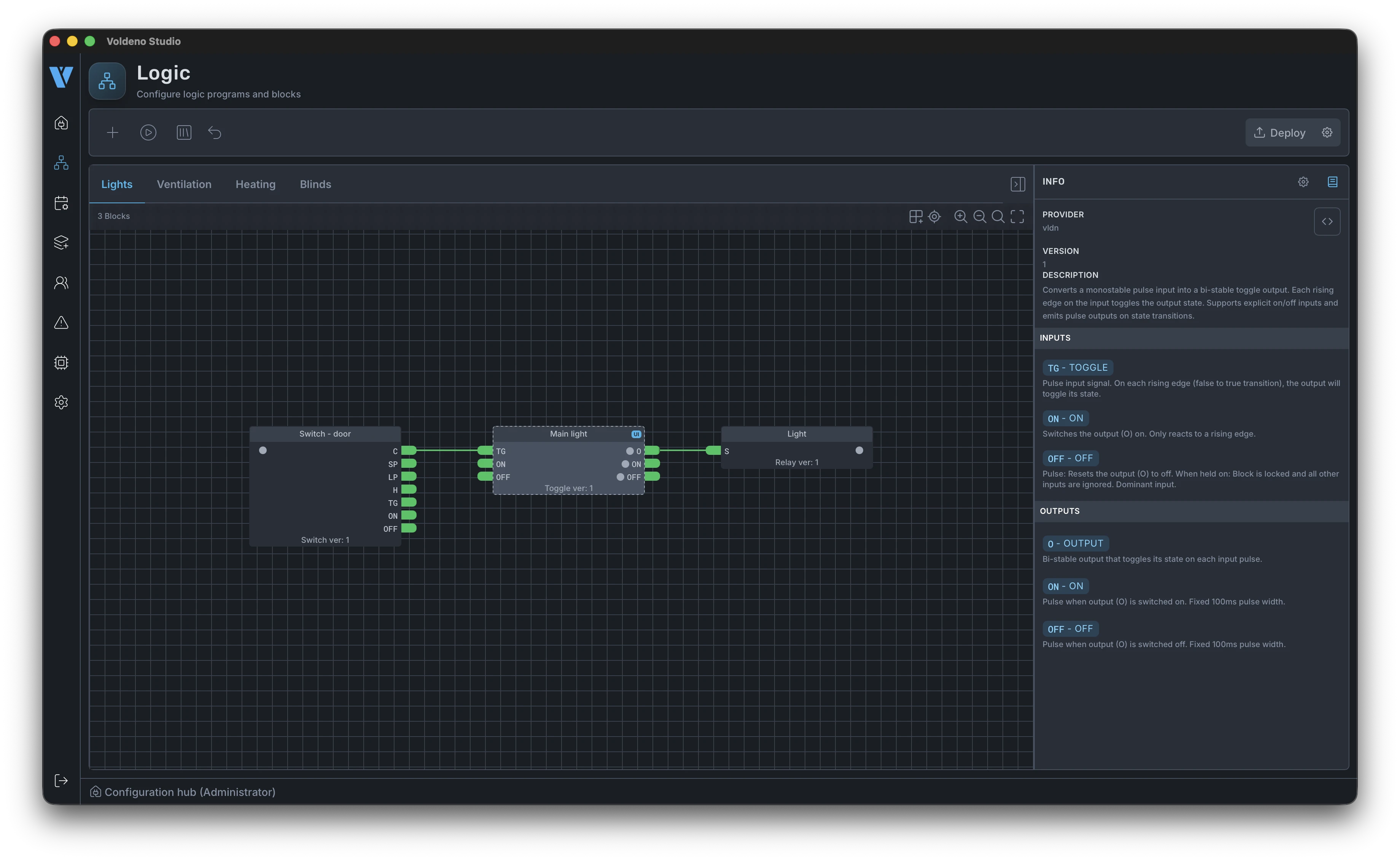 Built-in logic block documentation in Voldeno Studio