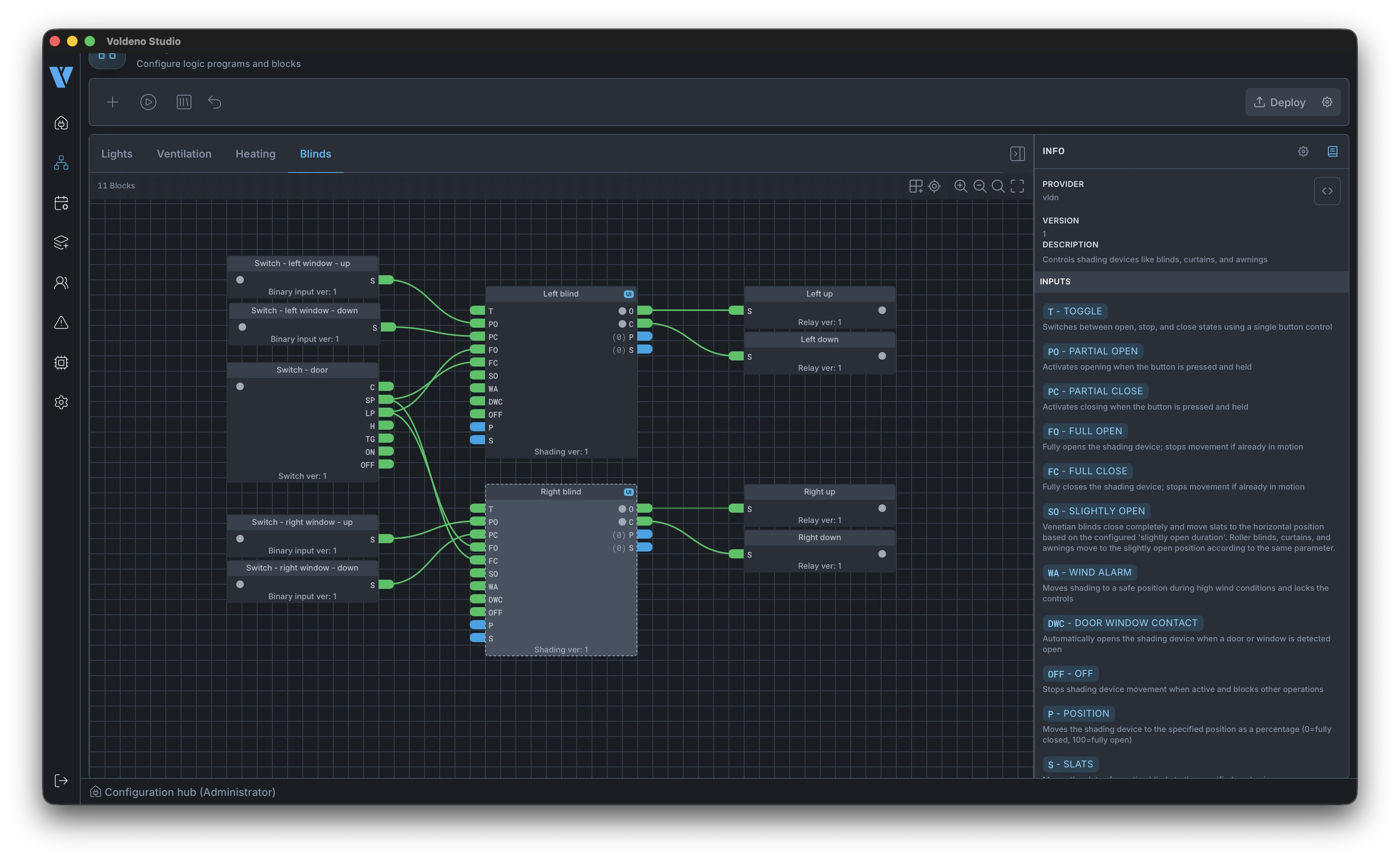 Blind drive block documentation in the editor