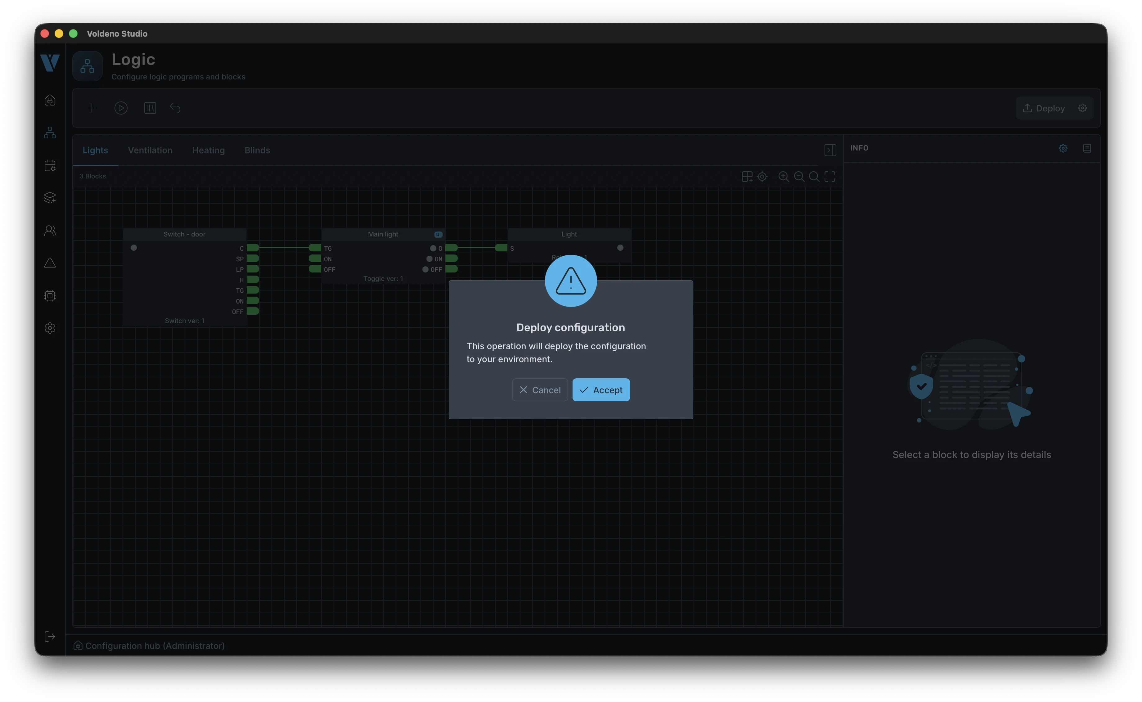Starting logic deployment — Deploy button