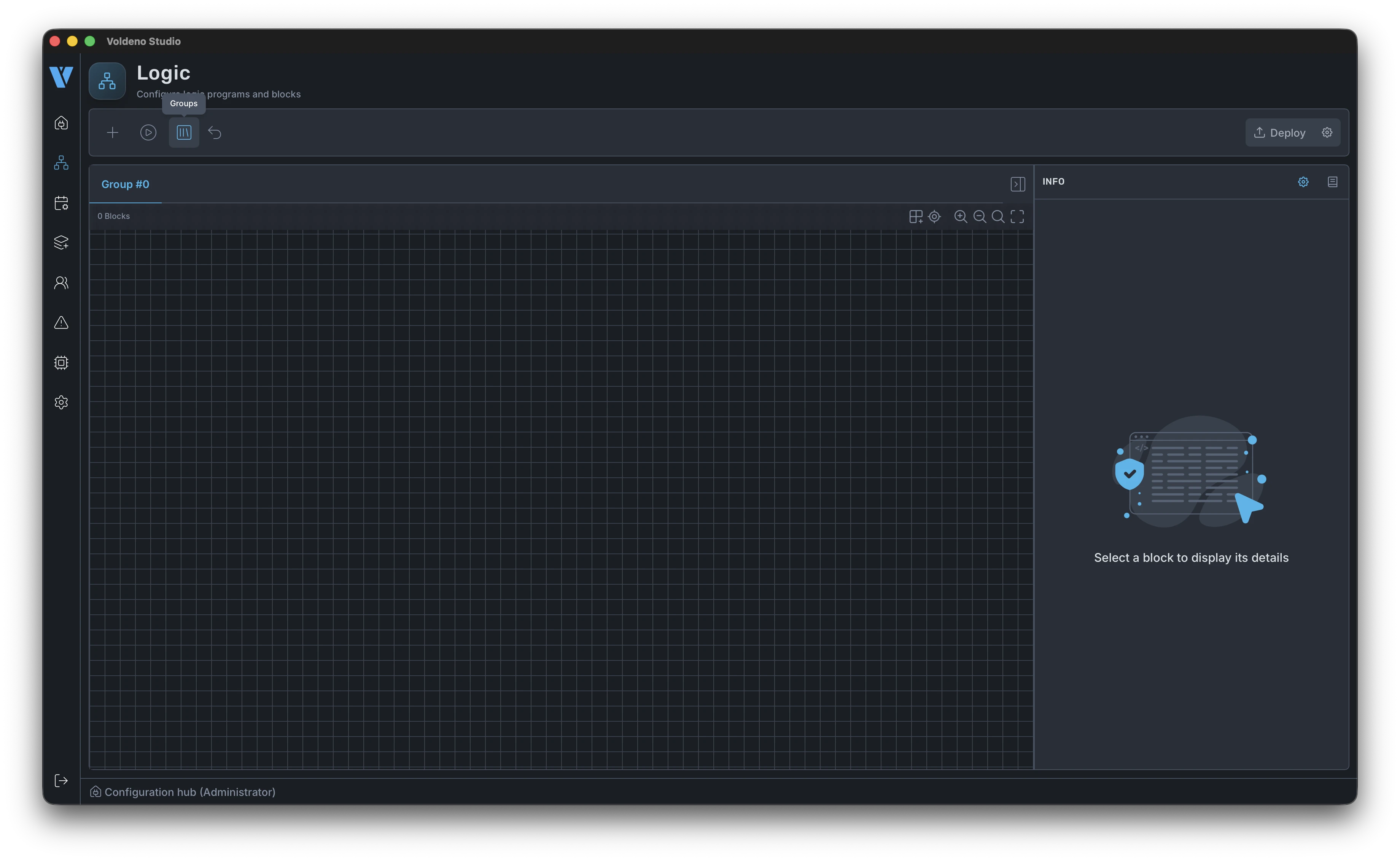 Adding logic groups as tabs in the editor